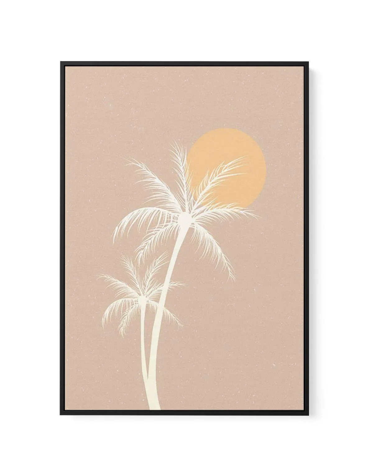 70s Sunset Palm | Framed Canvas Art Print