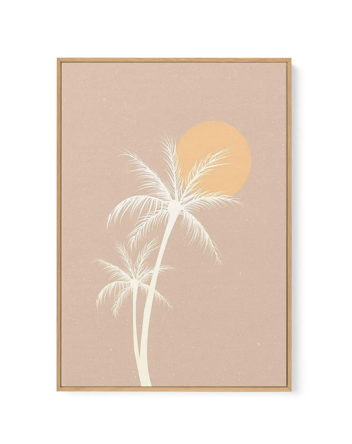 70s Sunset Palm | Framed Canvas Art Print