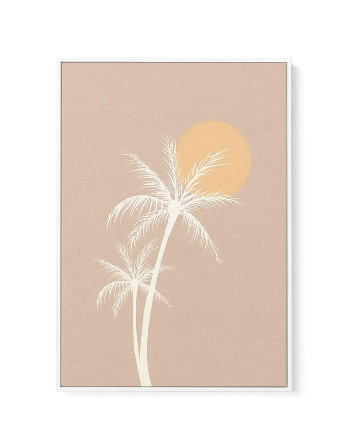 70s Sunset Palm | Framed Canvas Art Print