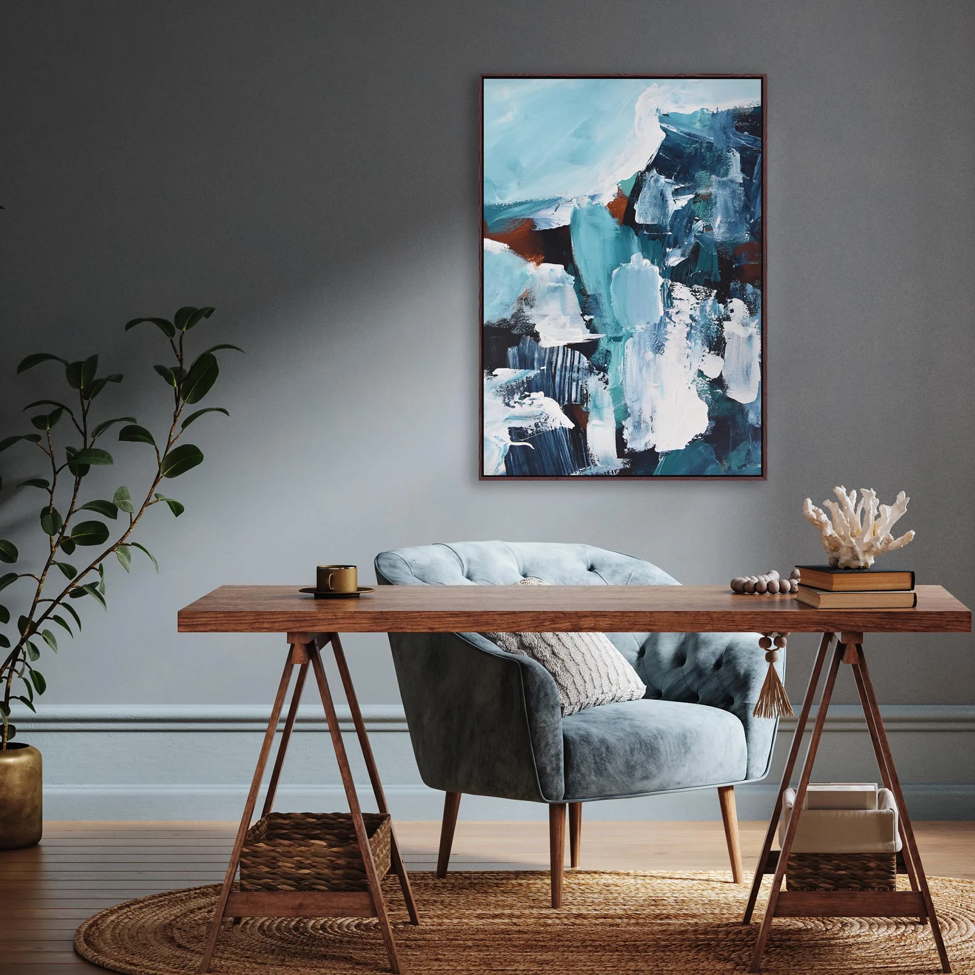 Abstract 187 Framed Canvas
