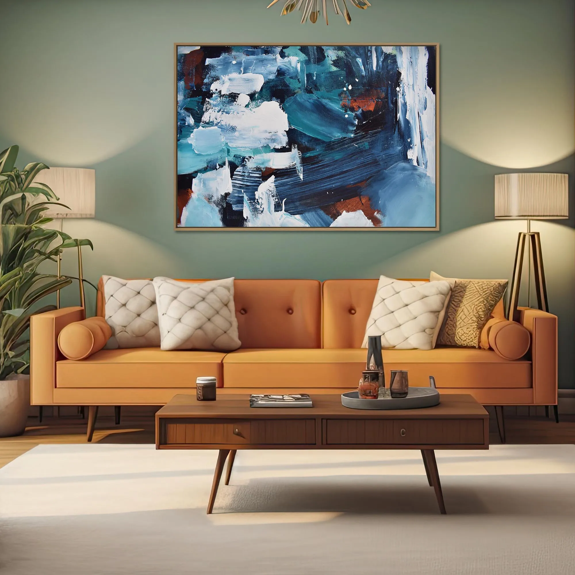 Abstract 189 Framed Canvas