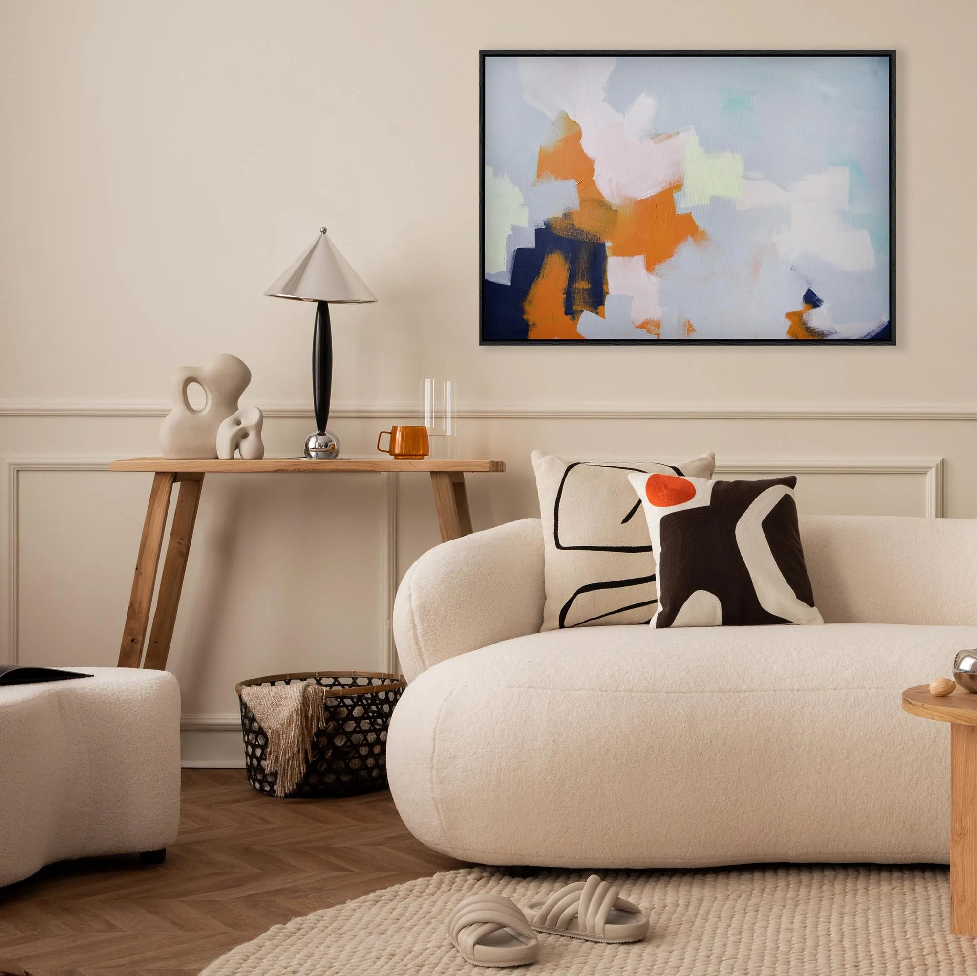 Abstract Clouds Framed Canvas