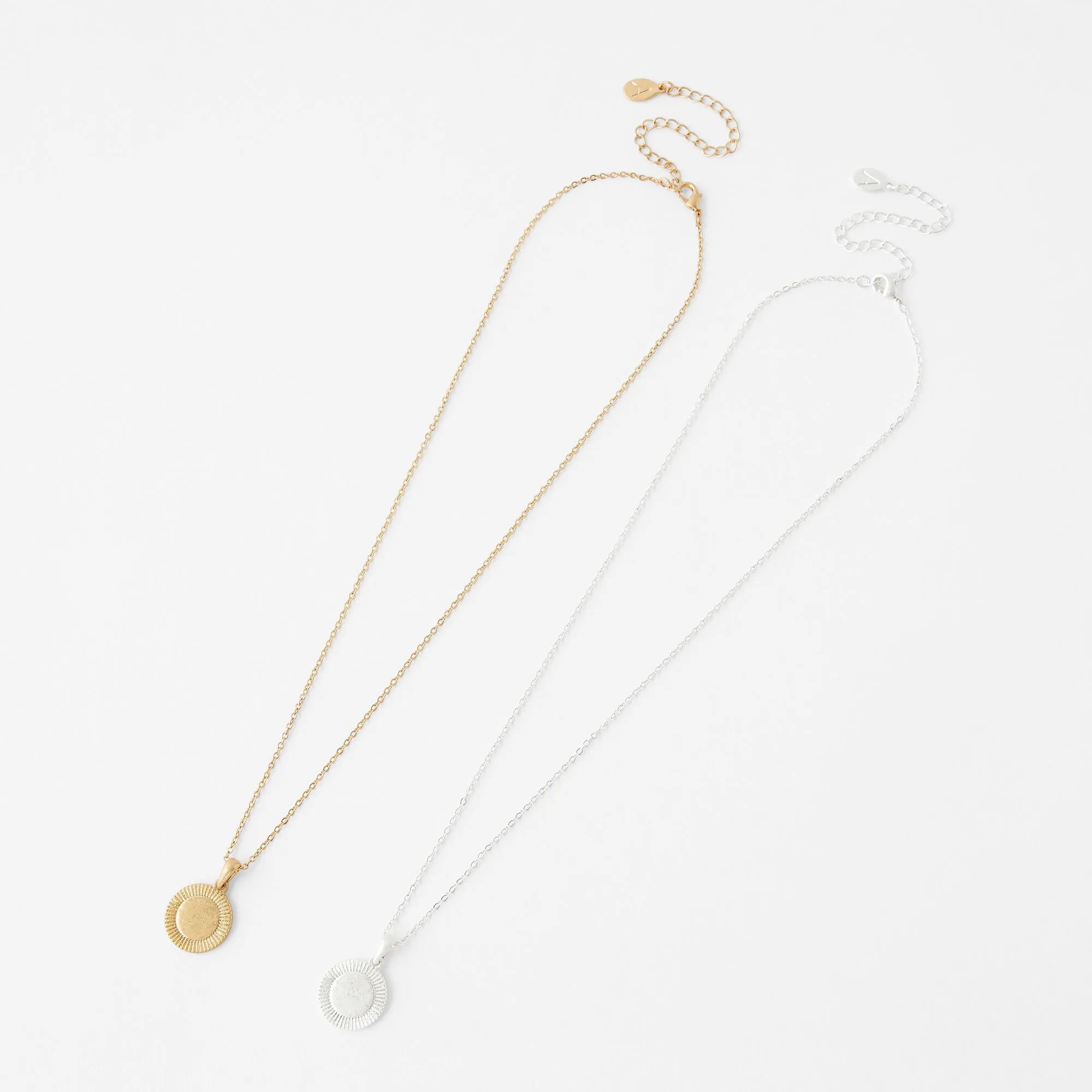 Accessorize London 2 X Worn Coin Layered Pendant