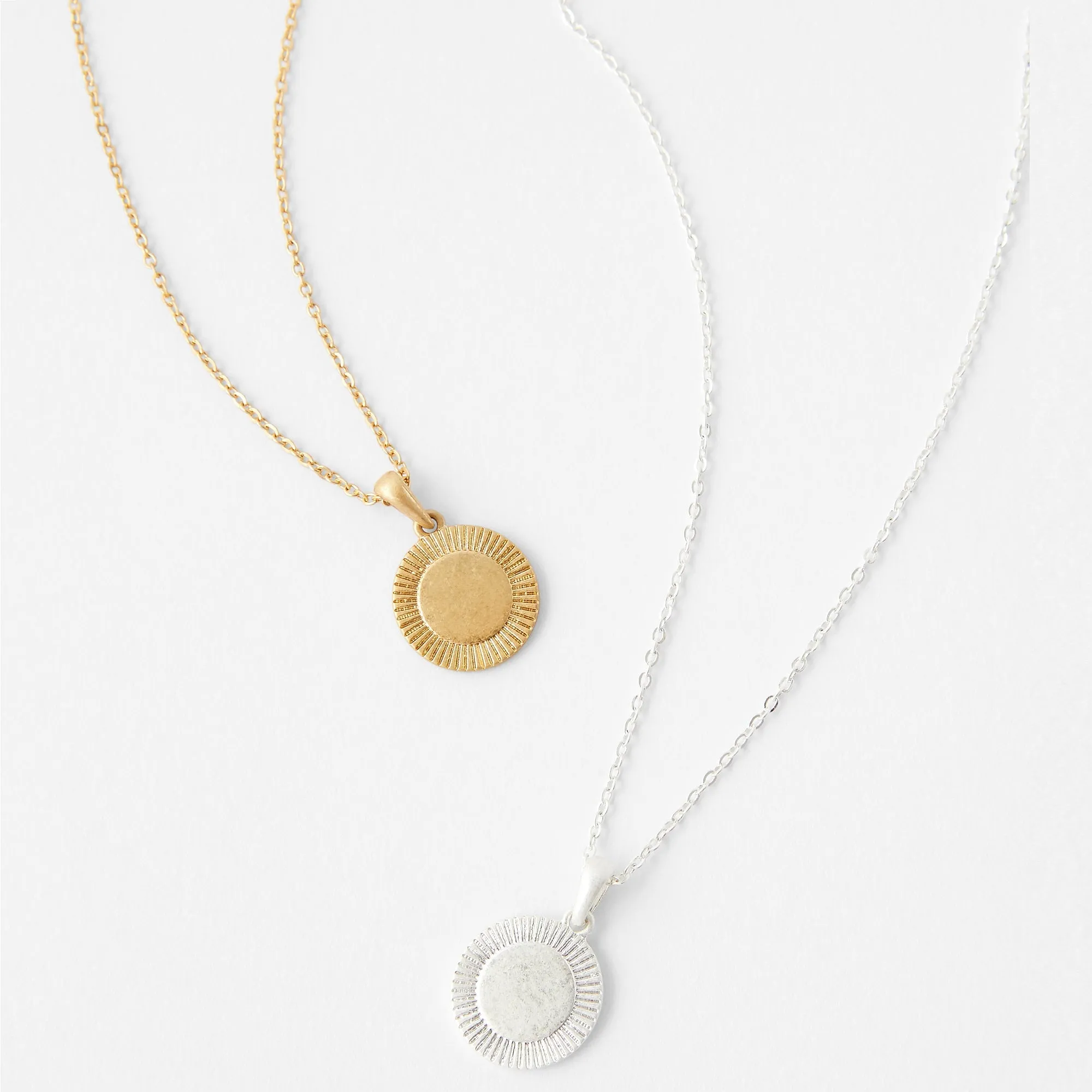 Accessorize London 2 X Worn Coin Layered Pendant