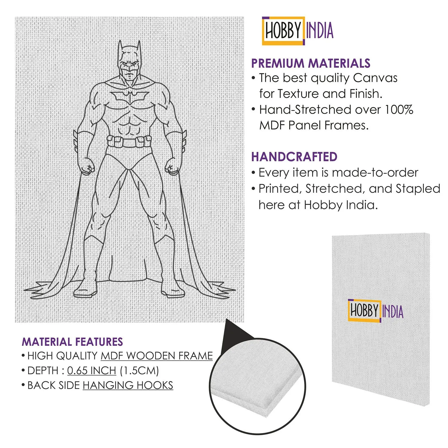 Batman DIY Canvas Base for Painting