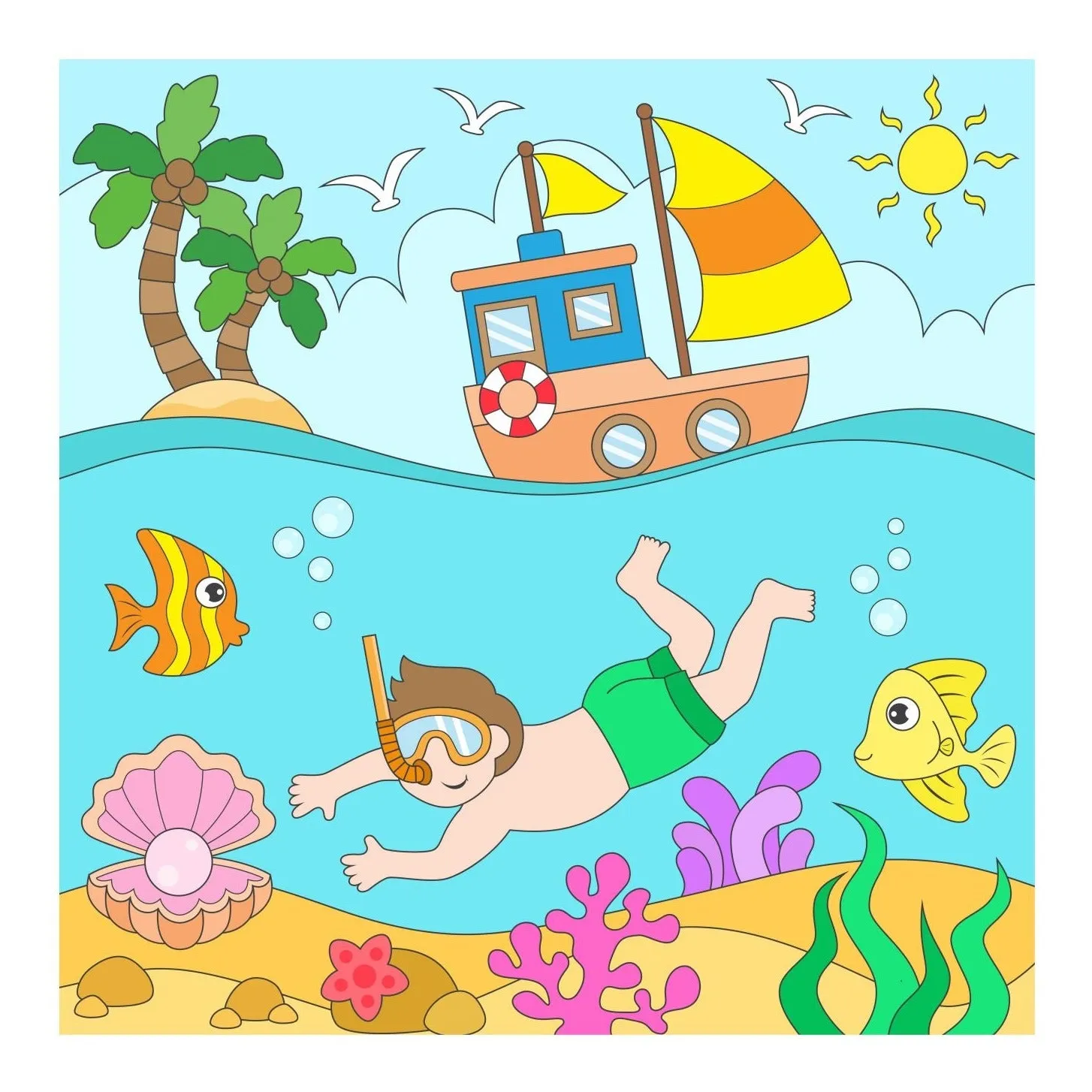 Beach Sea Animals DIY Canvas Base for Painting