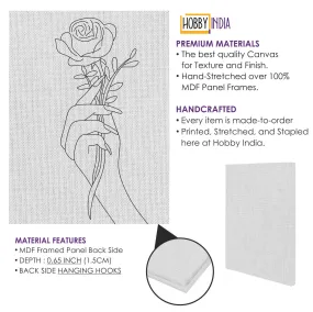 Beautiful Rose Boho Art DIY Canvas Base for Painting