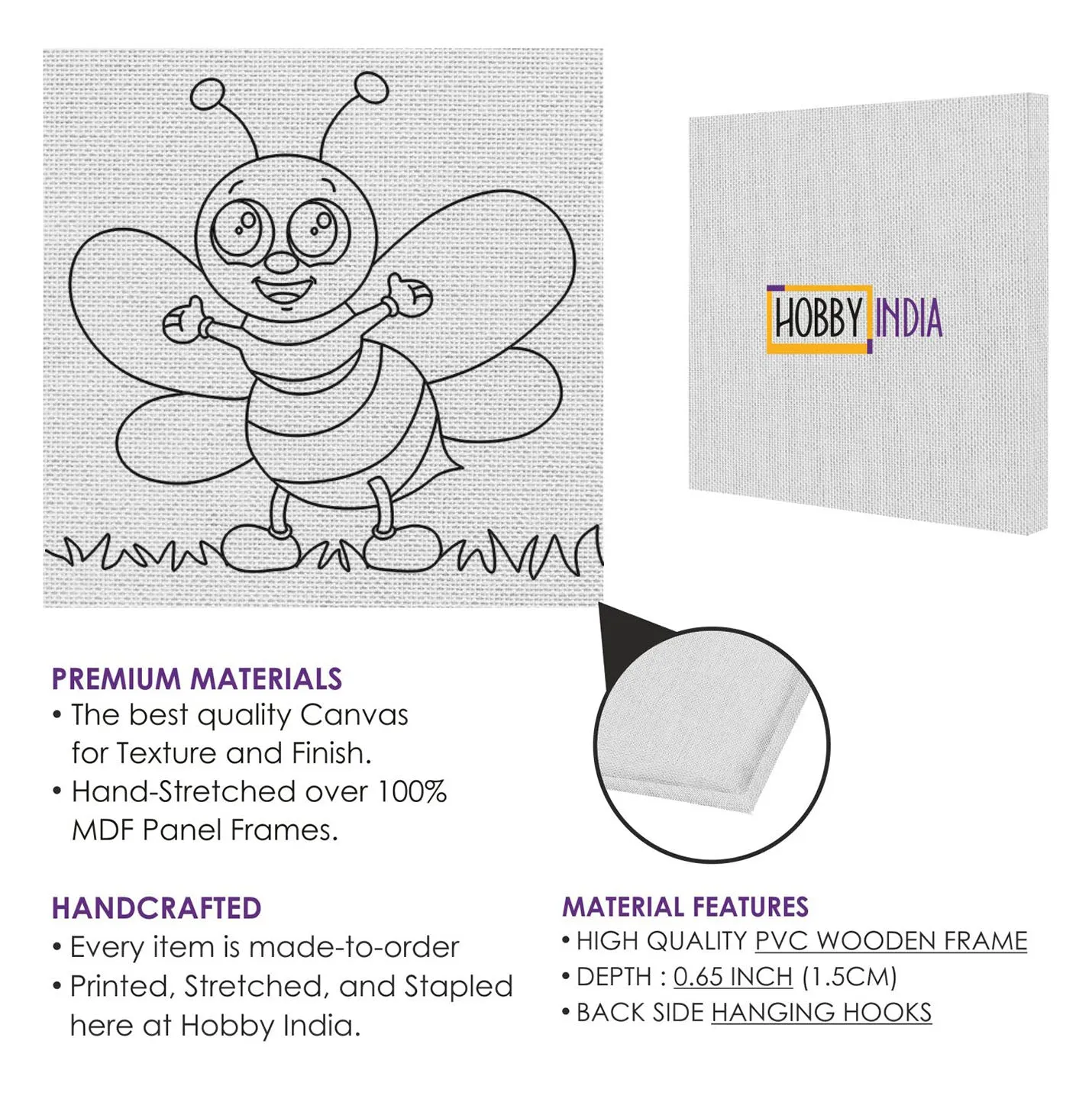 Bee on Land DIY Canvas Base for Painting