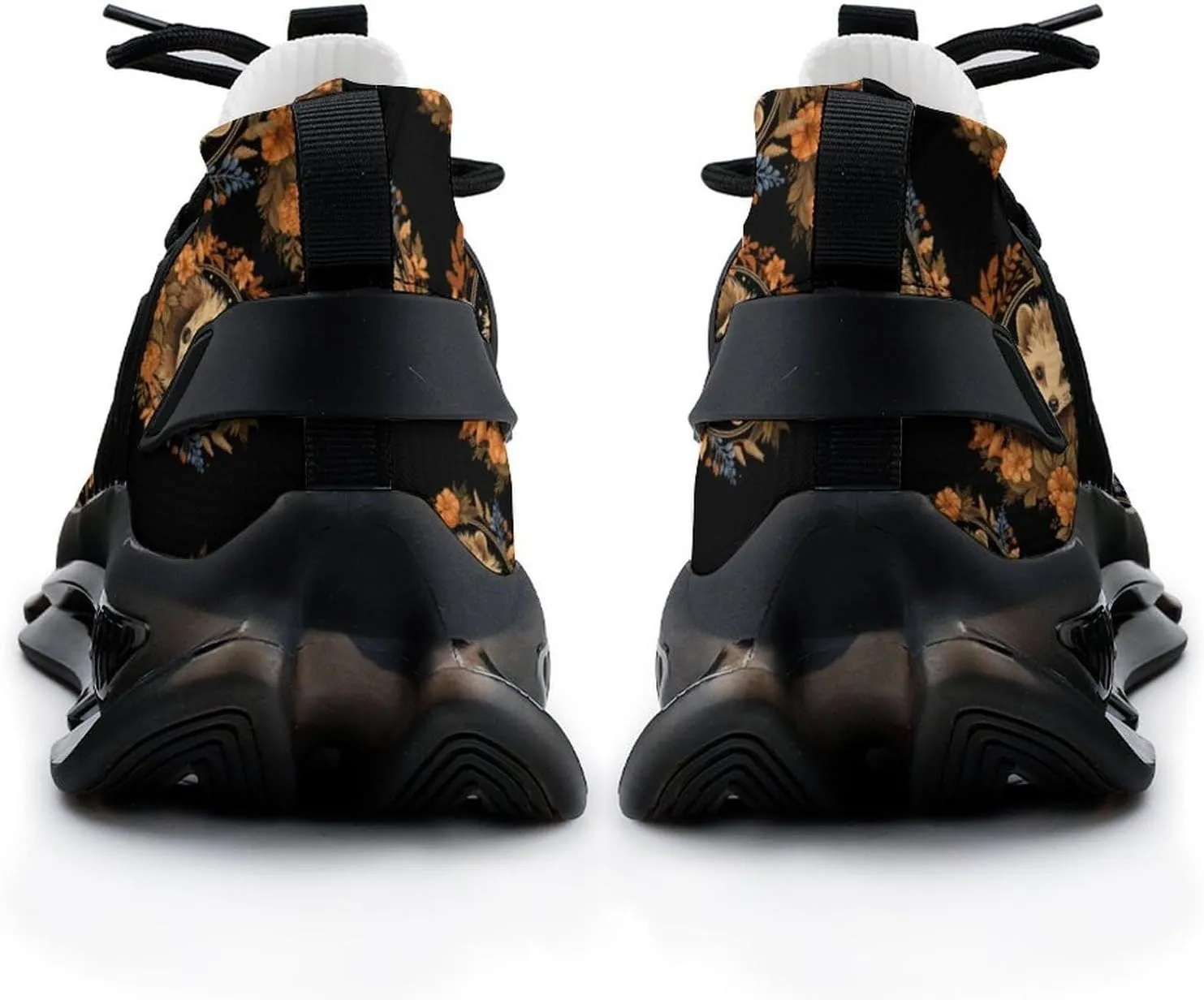 Cute Hedgehog Flower Mens Sneakers Running Shoes Lightweight Athletic Shoes for Jogging Walking Gym