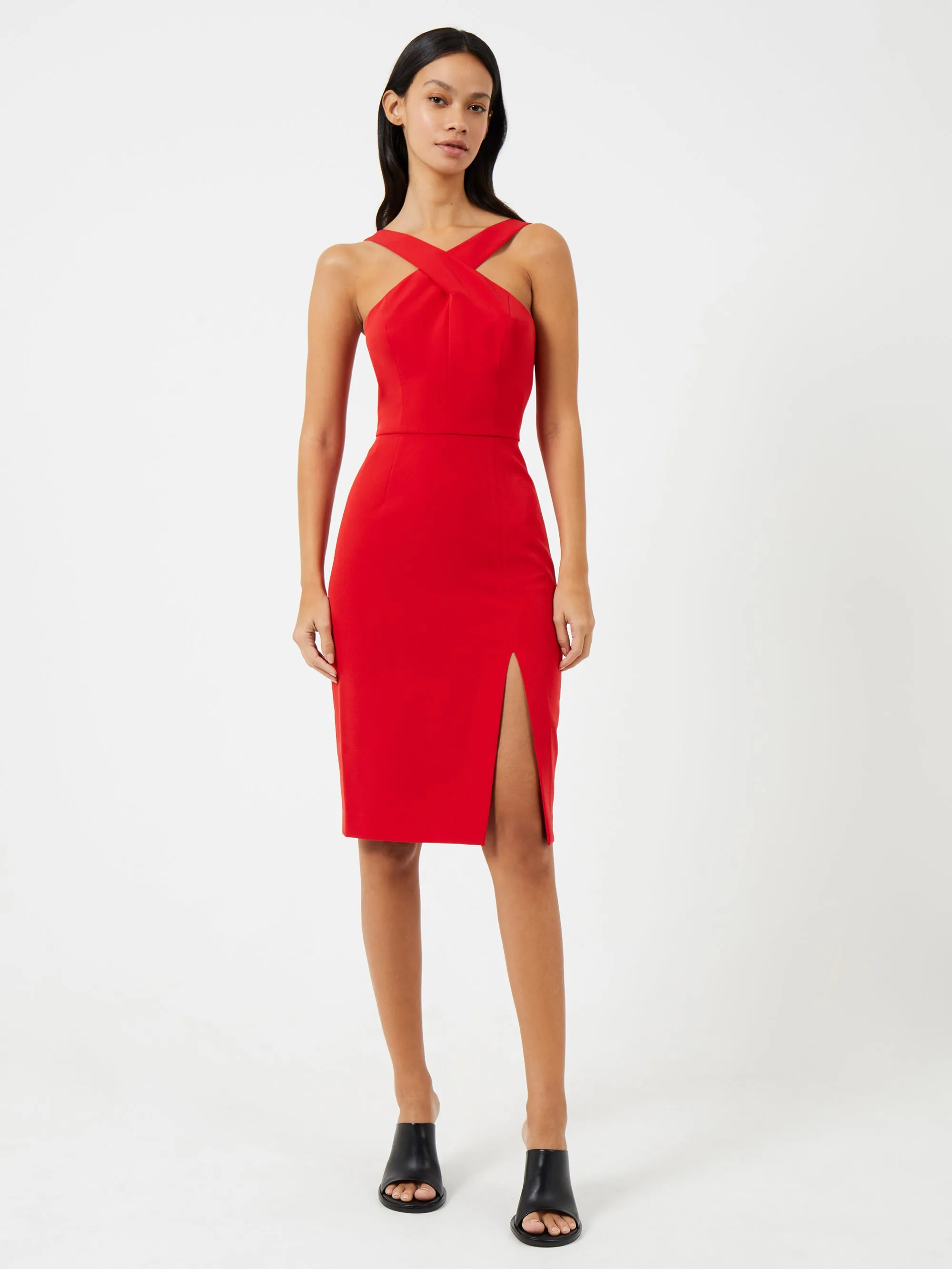Echo Crepe Halter Neck Midi Dress
