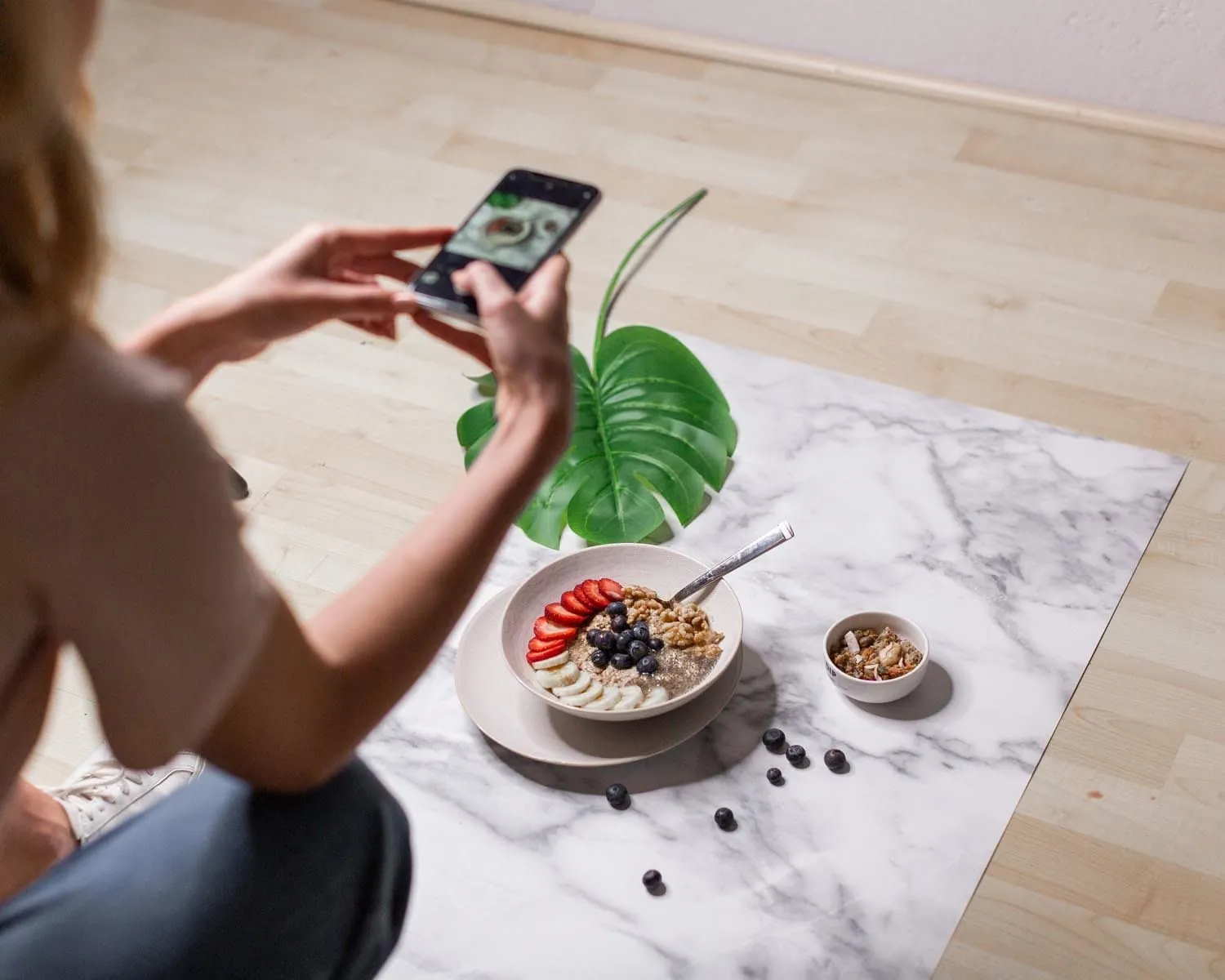 Flat Lay Instagram Backdrop - 'Balmain' White Marble (56cm x 87cm)