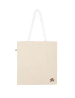Flat White | Bestickte Bio Baumwoll Tragetasche