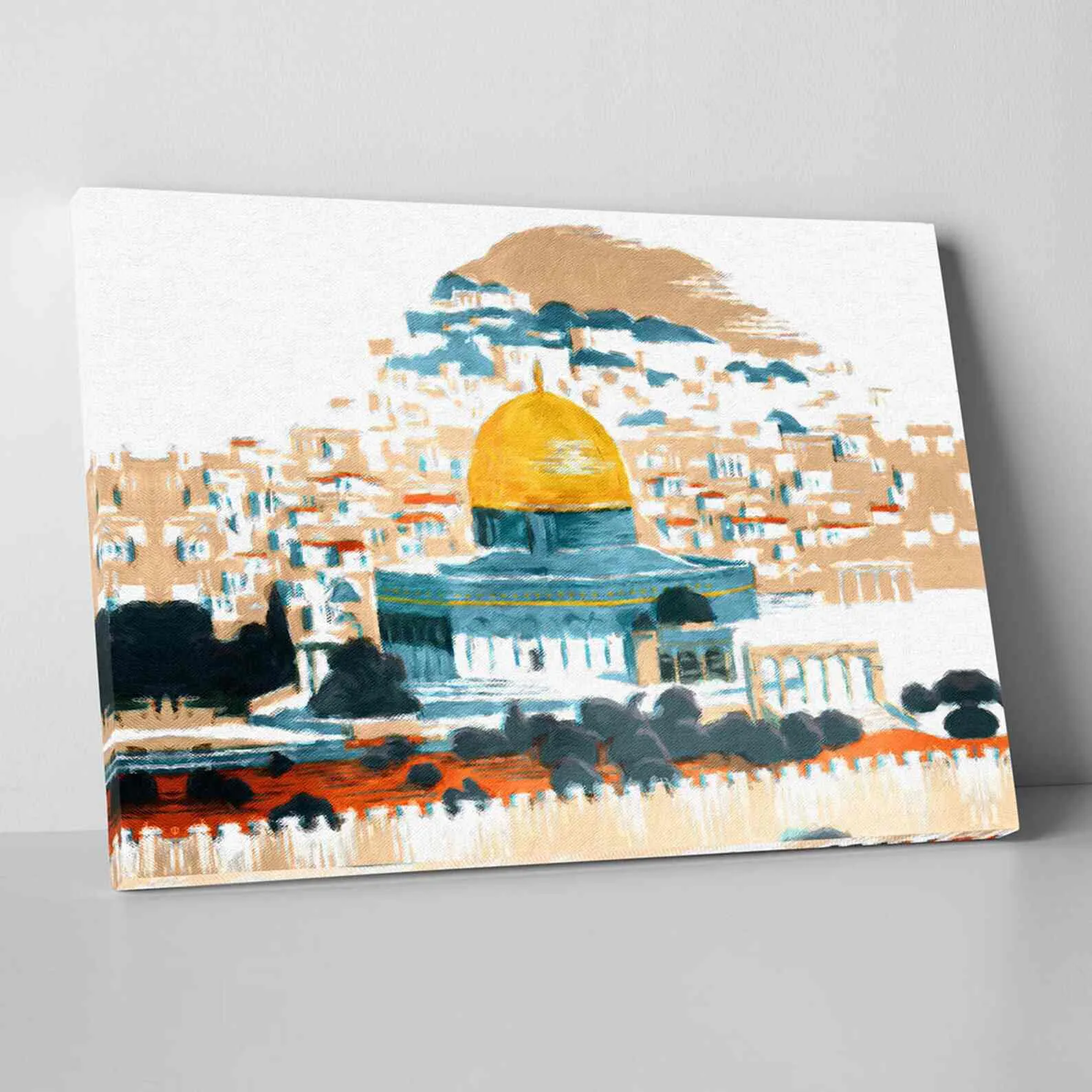 Masjid Al Aqsa (The Dome of the Rock) - Islamic Canvas Printing Islamic Wall Art