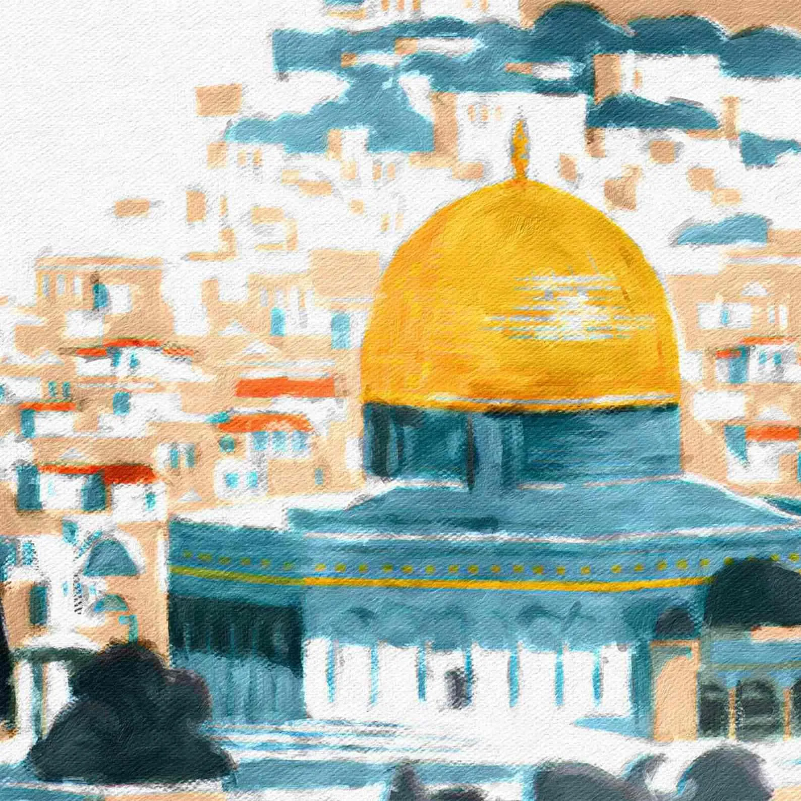 Masjid Al Aqsa (The Dome of the Rock) - Islamic Canvas Printing Islamic Wall Art