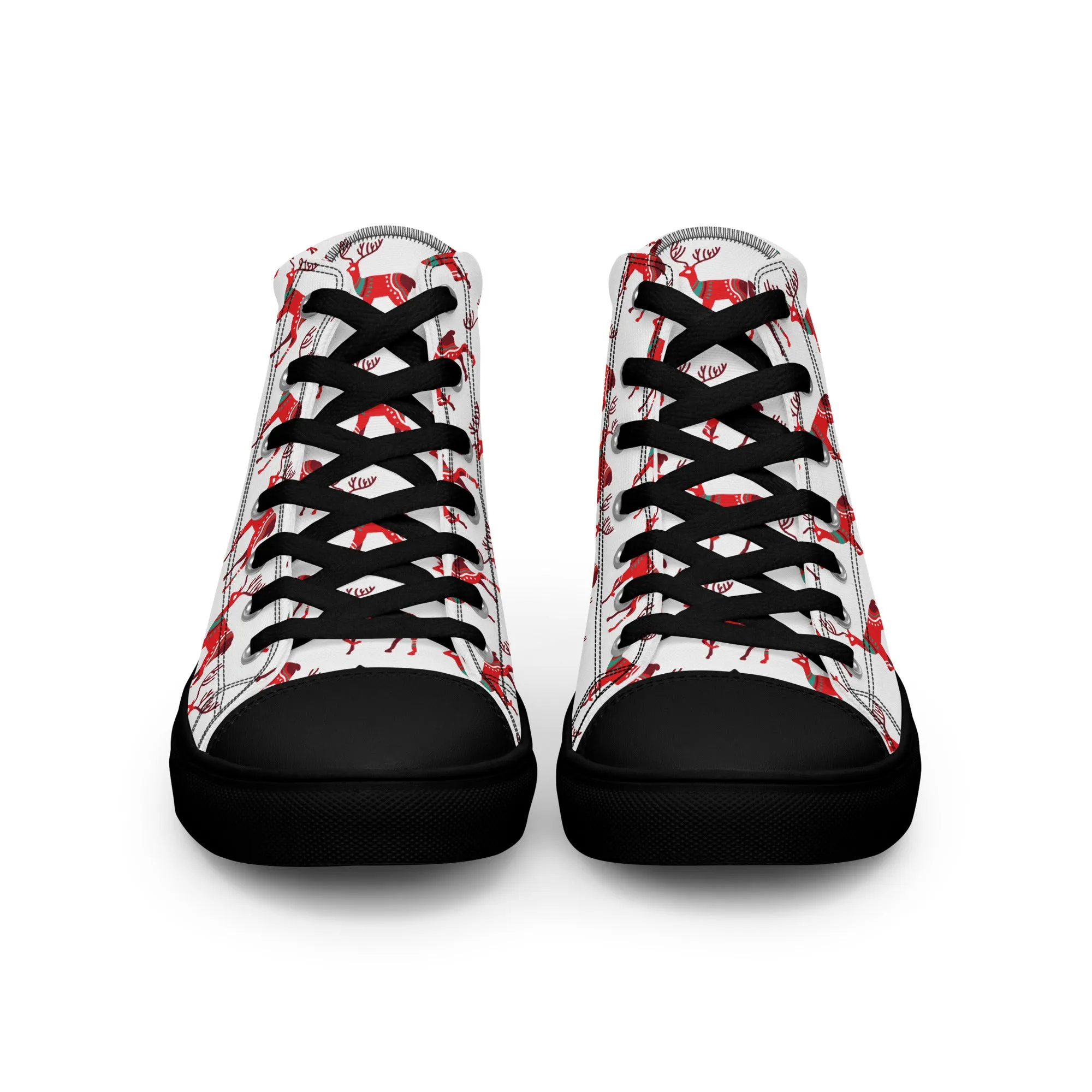 Men Christmas High Top Canvas Shoes (Glamourange Holiday Magic Canvas Shoes For Men - 001)