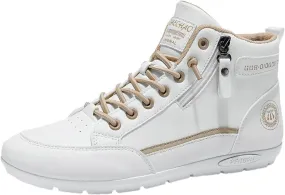 Mens High Top Sneakers Side Zip-up Lace-up Casual Breathable Soft Walking Running Shoes Comfortable Tennis Shoes Flat Bottom Non Slip Summer Spring Mens Shoe