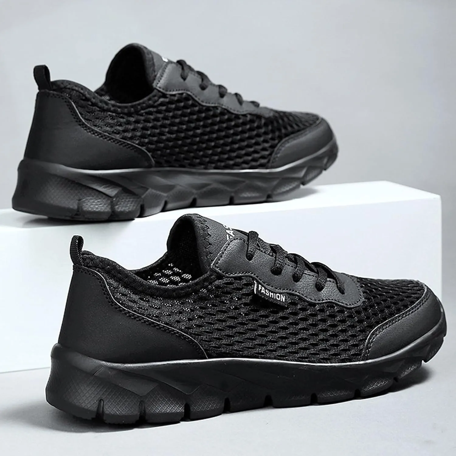 Mens Loafers & Slip-Ons Men Lightweight Breathable Mesh Shoes Running Shoes Mesh Shoes Lace Up Large Size Casual