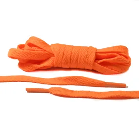 Neon Orange Flat Laces - Thin