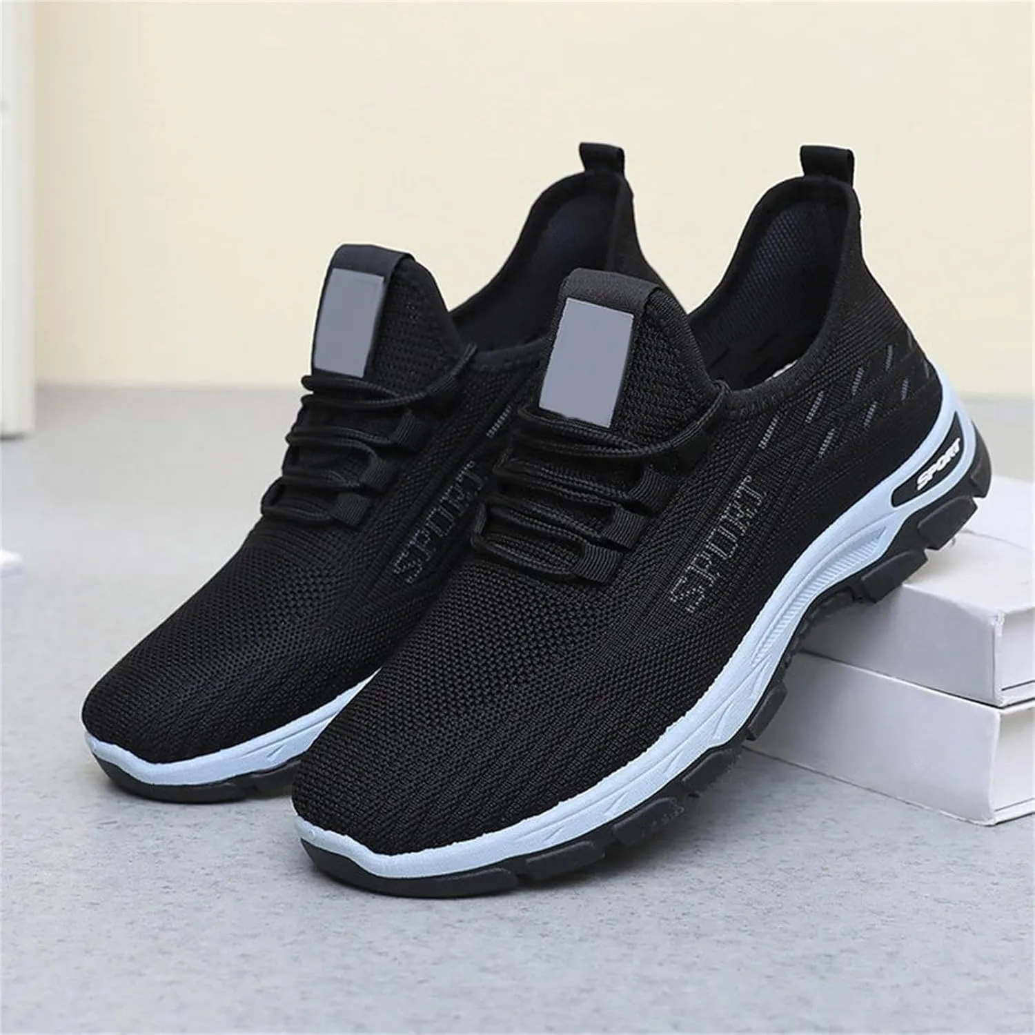Ortho Shoes for Women Men Knitted Mesh Breathable Orthopedic Sneaker,Non Slip&Arch Support Soft-Soled Tennis Athletic Hiking Shoe,Lightweight Plantar Fasciitis Neuropathy Sneakers with Wide Toe Box