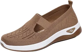 Orthopedic Shoes for Women Breathable Soft Walking Shoe Shoes Arch Support Slip On Sneakers Comfort Work Sneakers Woven Mesh Up Casual Running Going Out Flat Sneaker