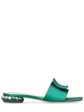 Roger Vivier   25mm Satin flat sandals 