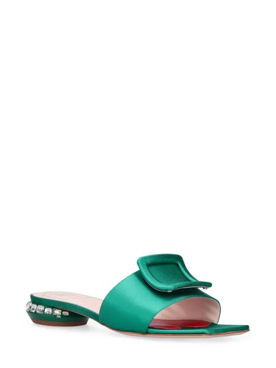 Roger Vivier   25mm Satin flat sandals 