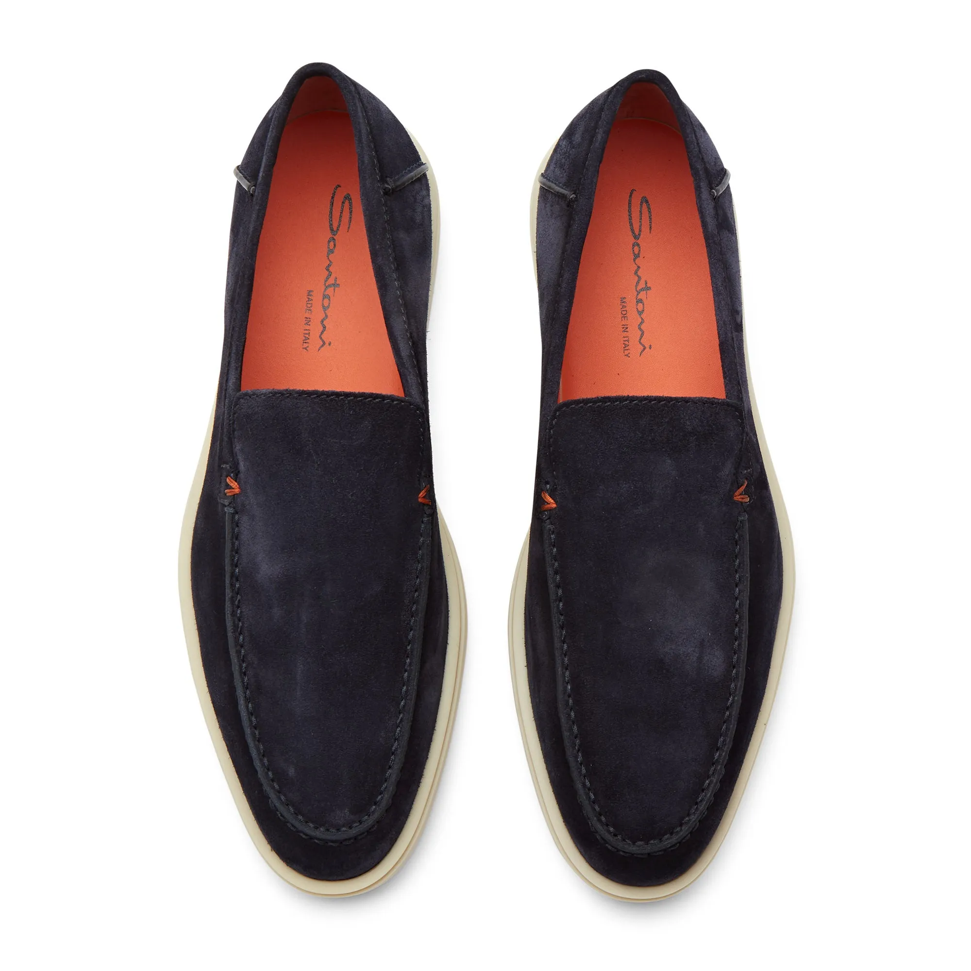 Santoni Suede Loafer (Navy)
