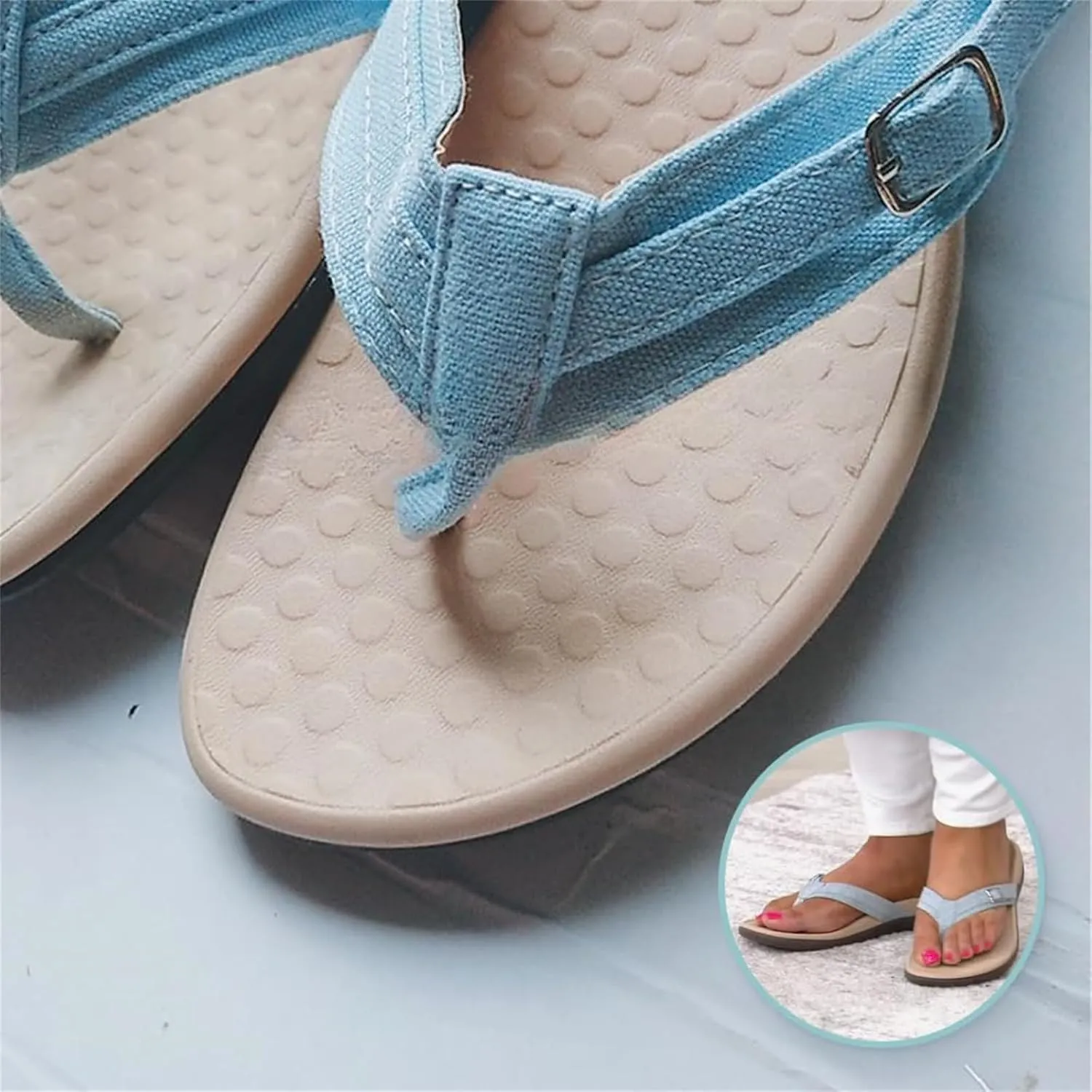 Smoneyful Womens 2025 Casual Summer Sandals Dress Comfortable Open Toe Slip On Flip Flops Arch Support Leather Thong Beach Pool Water Walking Waterproof Rubber Sandals Slippers