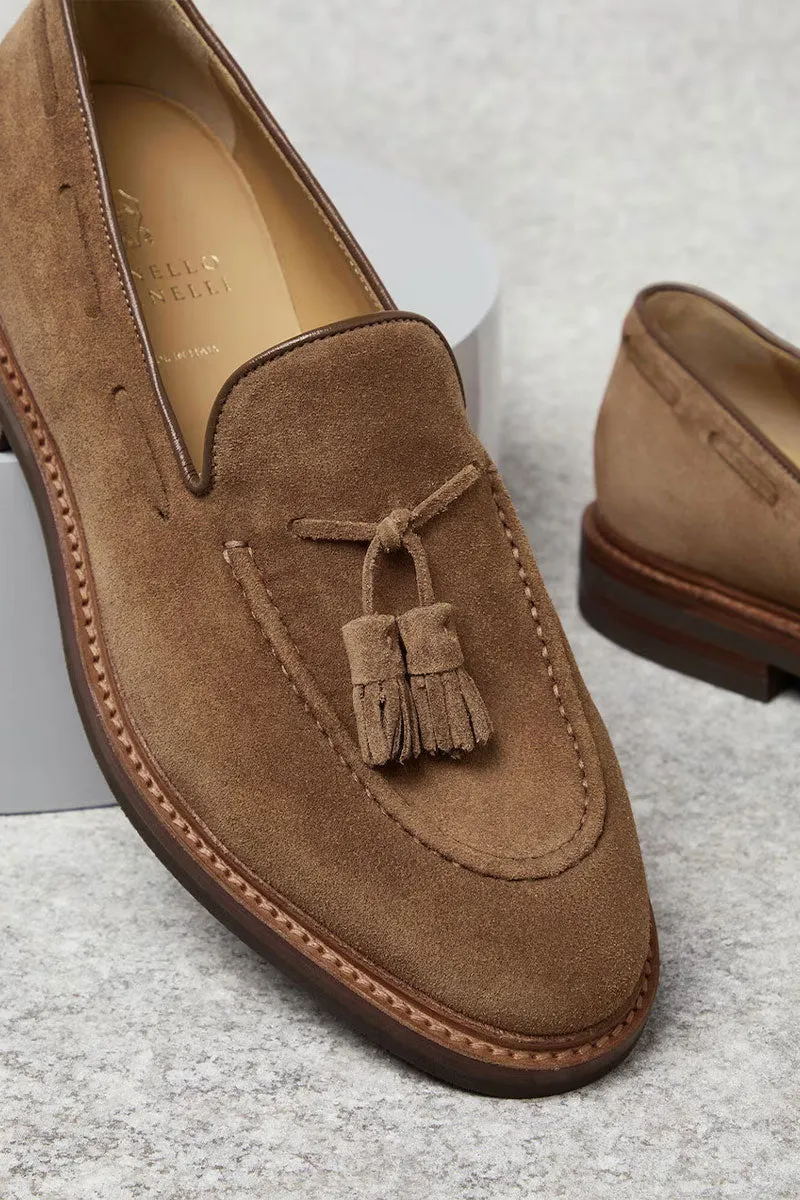 Suede Loafers with Tassels