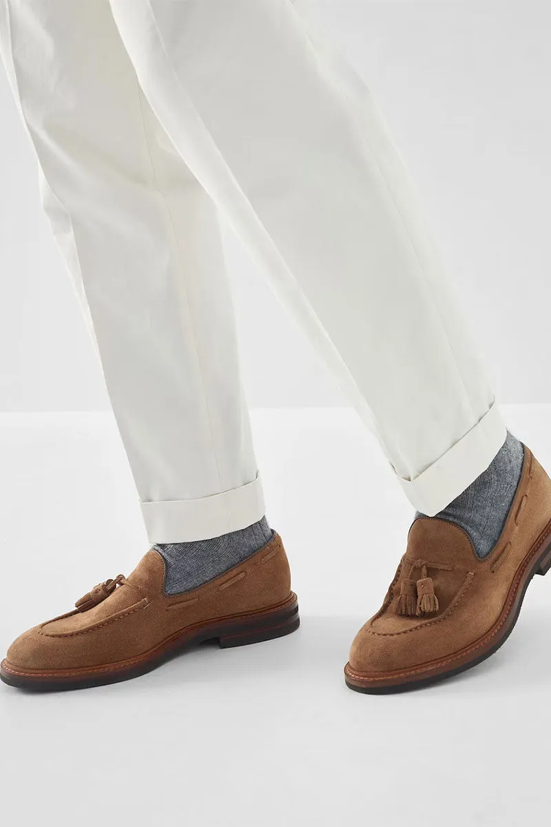 Suede Loafers with Tassels