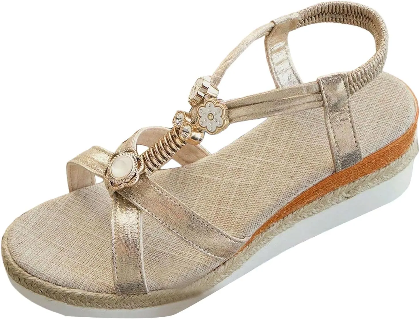Summer Beach Sandals for Women 2025,Crystal Rhinestone Pearl Flat Sandals for Women Dressy Bling Sparkly Thong Sandals Comfortable T Strap Slip-On Shoes Casual Walking Sandals Strappy Sandals 