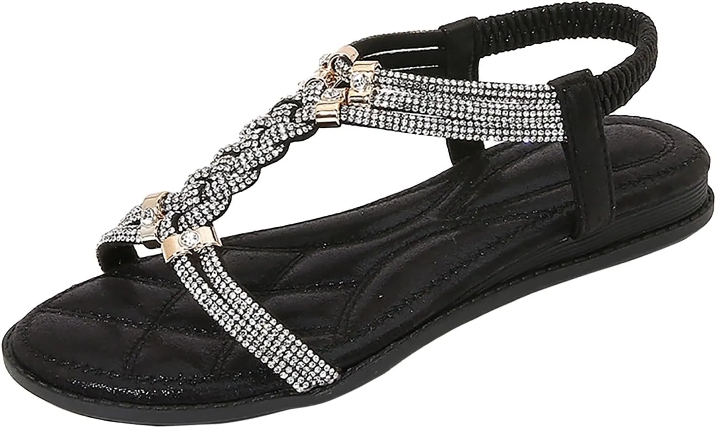 Women Toe Sandals Crystal Jelly Beach Flip Flops Female Students Korean Leather Thong Sandals for Women Wide