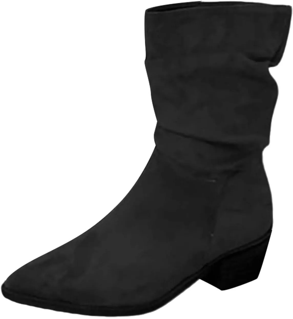 Womens Boots Mid Calf Pointed Toe Square Heel Boots for Women Knee High Wide Calf Knee High Boots for Women