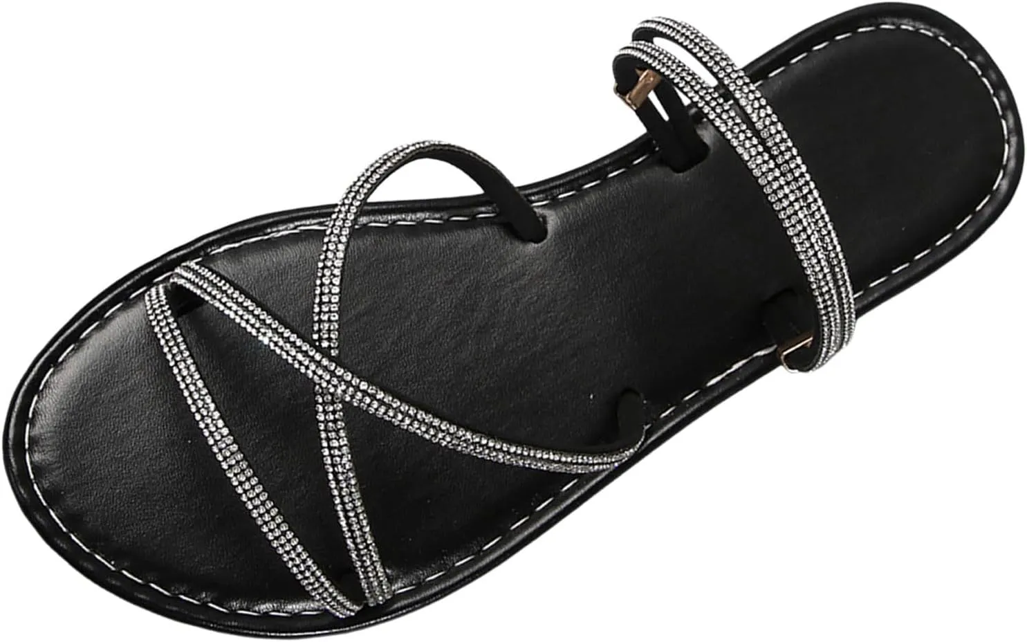 Women's Elegant Flat Bottom Sandals Summer Comfortable Summer Dress Shoes Comfortable Walking Flat Sandals