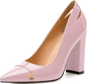 Women's Pumps, Pointed Toe High Heels Shoes for Women, Fashion Classic Pointed Toe High Chunky Heel Dress Pump Shoes